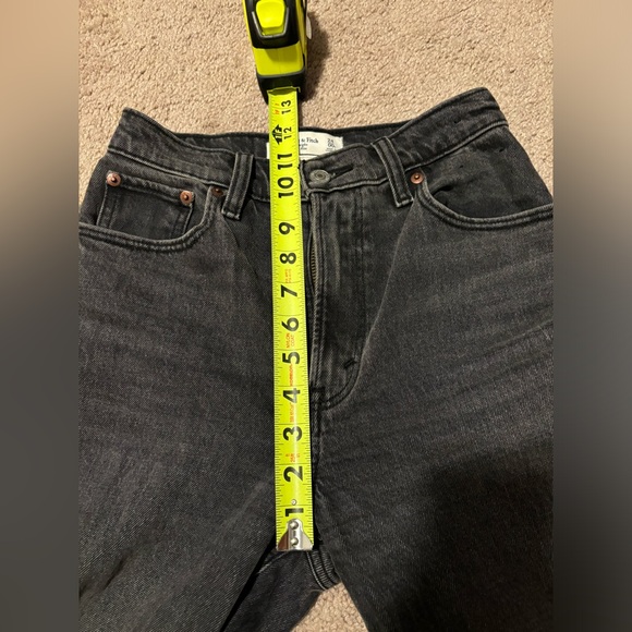 (SOLD) Abercrombie Black/dark grey wash 90s straight ultra high rise curve love - Picture 7 of 7